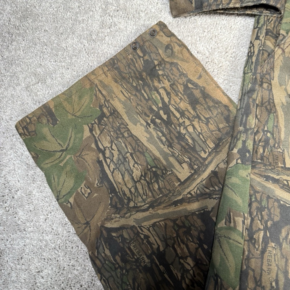 Vintage Deer River Coveralls Men's XL Camo TREBARK Hunting Outdoors USA 90s - Picture 7 of 15